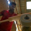 A worker crafts a Kashmiri willow wood cricket bat at a factory in Kashmir's Sangam village, on August 19, 2023