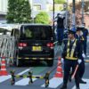 A man was arrested after a car crashed through a barrier near the Israeli embassy in Tokyo