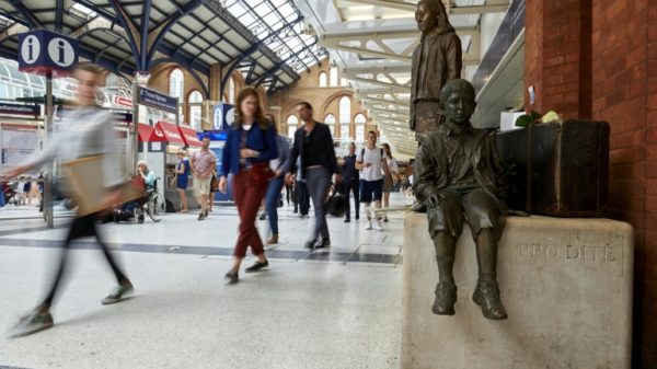 The Kindertransport memorial is at London Liverpool Street station