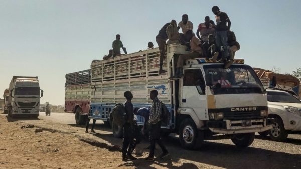 Displaced people fleeing from al-Jazirah state arrive in Gedaref in the east of war-torn Sudan on December 22, 2023