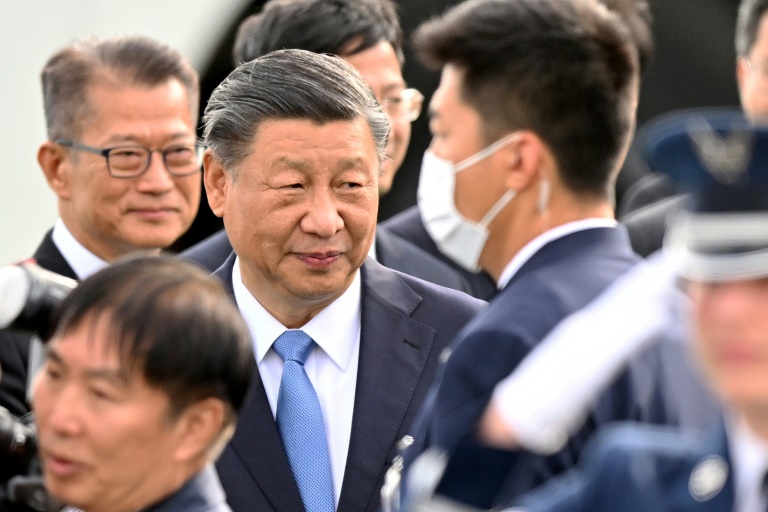 Chinese President Xi Jinping arrives at San Francisco International airport to attend the Asia-Pacific Economic Cooperation (APEC) leaders' week in San Francisco, California, on November 14, 2023