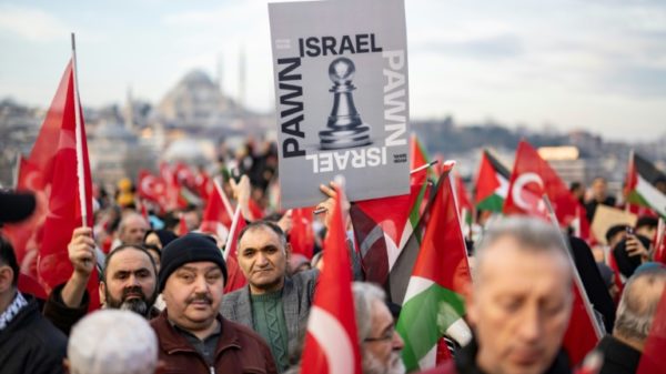 Turkish President Recep Tayyip Erdogan's ruling party led a major anti-Israel rally on Monday