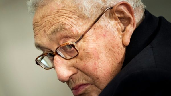 Former US secretary of state Henry Kissinger at a ceremony honoring his diplomatic career in 2016 at the Pentagon