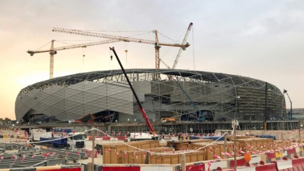 The Education City Stadium in Doha under construction ahead of the 2022 World Cup