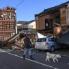 The quake tore whole facades off three-storey structures