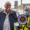 John Pilger at a 2021 rally in London to mark WikiLeaks founder Julian Assange's 50th birthday