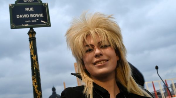 A fan on the new 'Rue David Bowie' in the French capital's 13th district